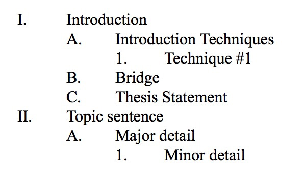 outline example, next step